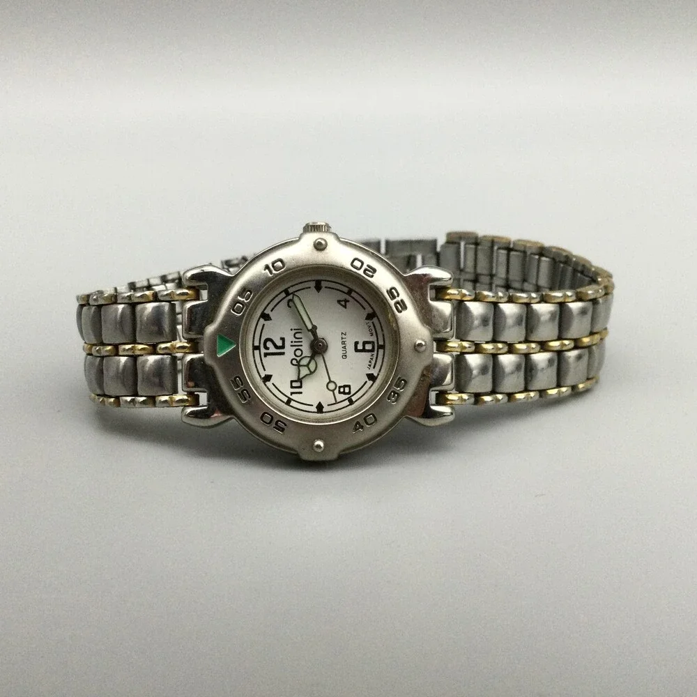 Polini Womens Watch 27mm Two Tone Steel Bracelet Sport New Battery 7